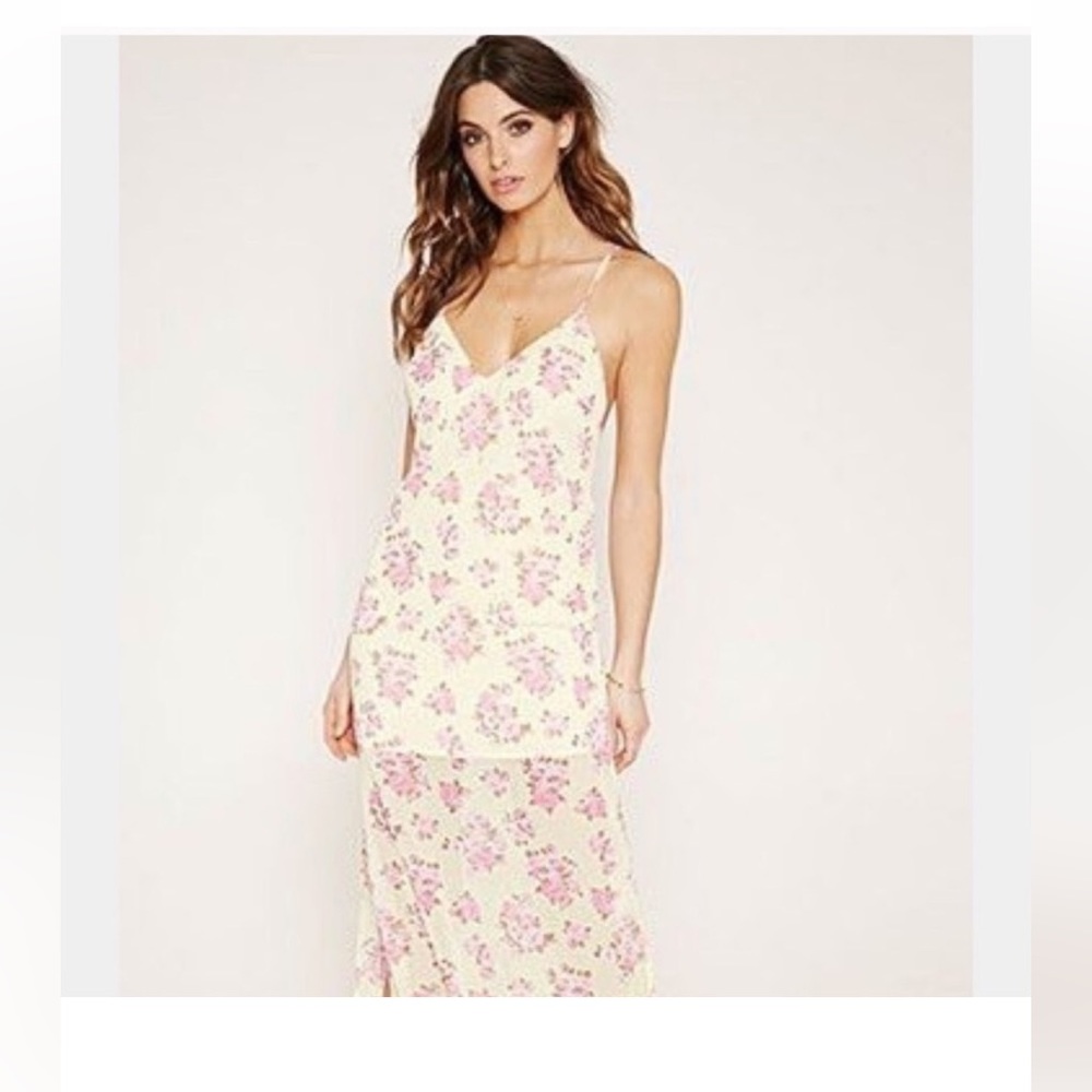 Dress yellow and pink floral maxi dress forever 21 PRICE DROP - Picture 1 of 12